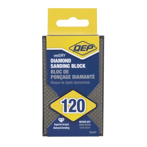 QEP 120 medium grit diamond sanding block in black for smoothing surfaces