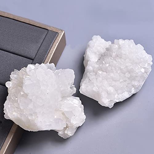 JIC Gem 0.66-1.1 lb White Clear Quartz Crystal Cluster Druzy Healing Stone White Quartz Cluster 0.66-1.10 Pound