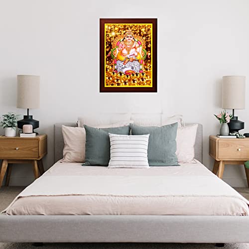 zig zag Lord Kubera/Kuvera/Kuber/Kuberan Photo Frame For wall/room Size Medium (9.5 x 13.5 inches, Acrylic Glass) Brown