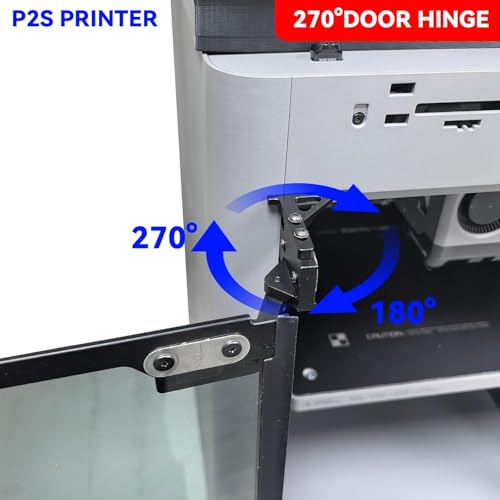 Upgrade Front Door Mounting Kit for BambuLab P2S: 180/270° Adjustable Rotation Pivot Metal Hinge Replacement with Tools 3D Printer Accessories