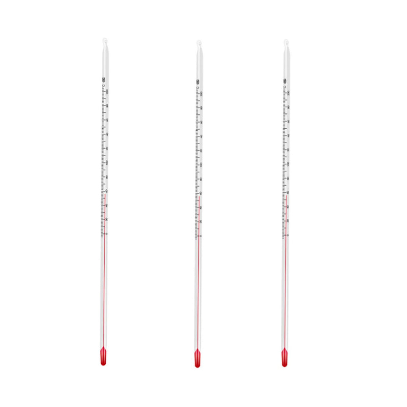 [Australia - AusPower] - 3Pcs Glass Celsius Thermometer 0-200℃ Length 300mm Laboratory Red Liquid Temprature Meter 3 