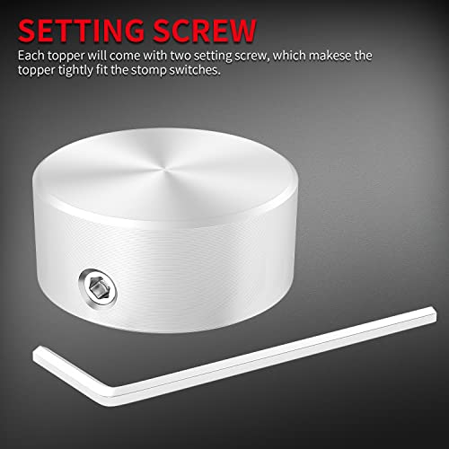 DaierTek 13PCS SPST Momentary Soft Touch Foot Switch with 8PCS Footswitch Topper Metal Foot Switch Topper with 2 Set Screws Rubber Insert
