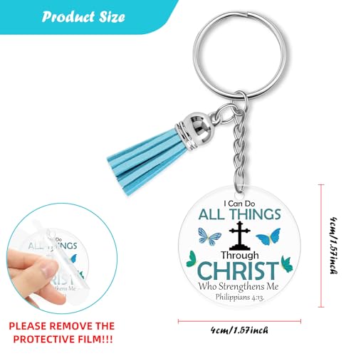 Christian Gifts for Women Men Inspirational Gift Acrylic Keyring Religious Spiritual Gift for Friends Daughter Son Sister Colleague Christian Faith Gifts Keychain Easter Prayer Christmas Graduation