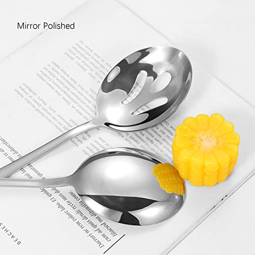Stainless Steel Serving Utensils,8 Pcs Serving Set with Serving Spoons,Serving Fork,Soup Ladle,Lasagna Server,Pie Server,Polished Serving Utensil Set for Buffet Parties Home,Dishwasher Safe Silver 8 Pcs