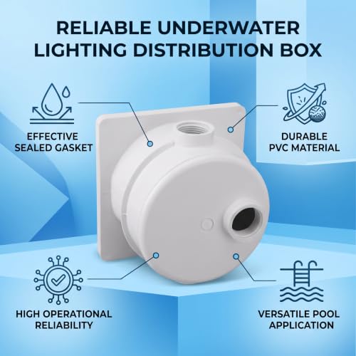 Underwater Junction Box, Swimming Pool Light Distribution Box with G3/4in DN20 Connection for Pool Lighting Installation
