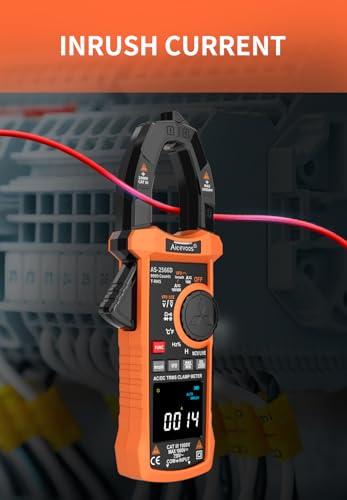 Inrush Digital Clamp Meter Multimeter 1000A TRMS 6000 Counts, Amp Voltage Tester with VFD, LOZ Mode Measures AC/DC Current Voltage Temperature Frequency Capacitance Resistance Continuity NCV
