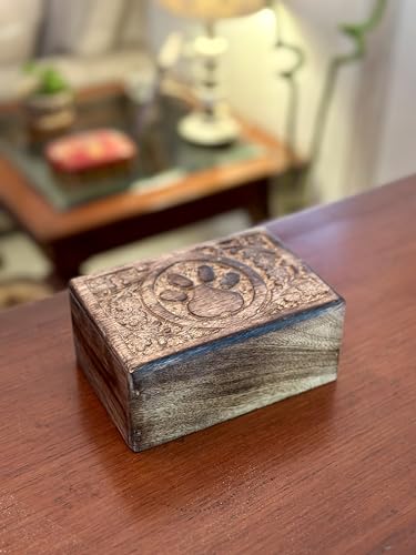 Handmade Wooden Pet Urn Box for Dog & Cat Ashes Keepsake Cremation Box