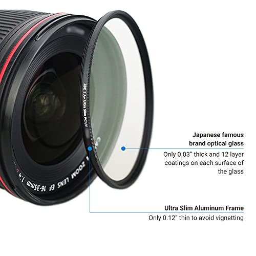 JJC ET-74B Bayonet Lens Hood + 67mm UV Filter for Canon RF 100-400mm f/5.6-8 is USM and Canon EF 70-300mm f/4-5.6 is II USM Lens