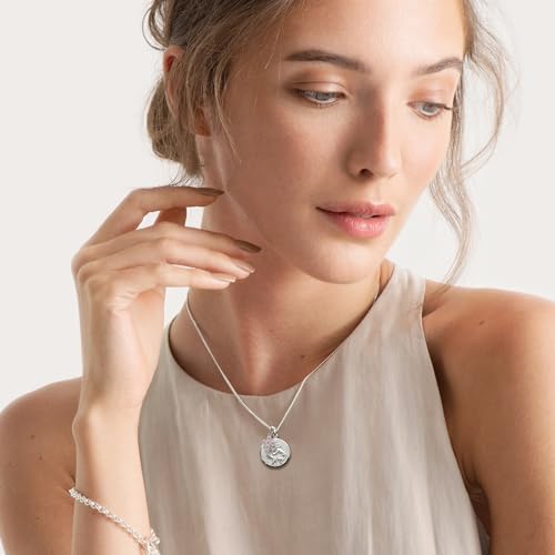 Christopher James of London | St. Christopher Pendant and Crystal Cross on 18" Necklace | Solid 925 Sterling Silver | Traditional Saint Design & Travellers Prayer | Travel Gift with Gift Box Included Pink