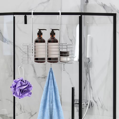 Hanging Shower Rack, Bathroom Storage Rack, Single Layer, Silver