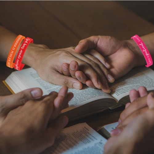 48 Pcs Bible Bracelets Silicone Wristbands, Christian Faith Verse Bracelet