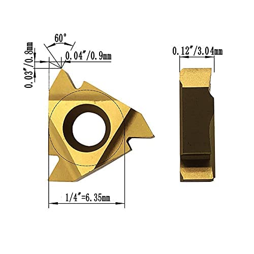 [Australia - AusPower] - Hunricho Lathe Thread Inserts 11ER AG60 + 11IR AG60 Carbide Inserts for Male Thread/Internal Thread Rotary Tool Holder for Stainless Steel and Iron, Pack of 20 