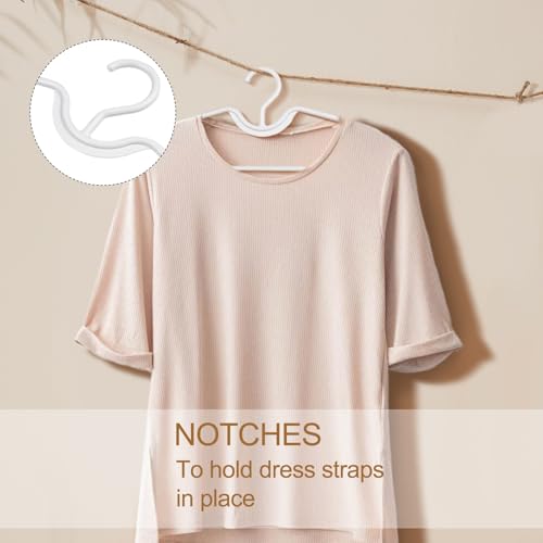 Short Neck Hanger Clothes Plastic Hangers Space Saving Anti-Slip Heavy-Duty Slim Closet Thin Hangers, Coat Hanger for College Dorms, Homes & More, Enhances Closet Space(10Pack) White