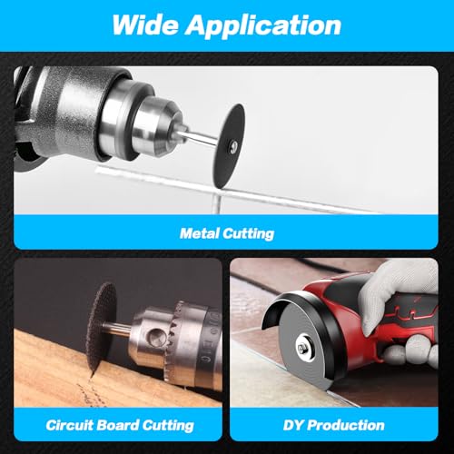 Cutting Discs Set of 60 32 mm for Rotary Tools | Cutting discs for metal steel with 6 pieces 3 mm mandrels accessories