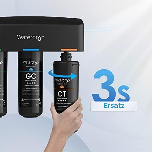 Waterdrop 10CT Replacement Filter for TSA & TSB Undersink Water Filter System | Reduces chlorine, bad taste and odor, improves water taste, 12-18 months