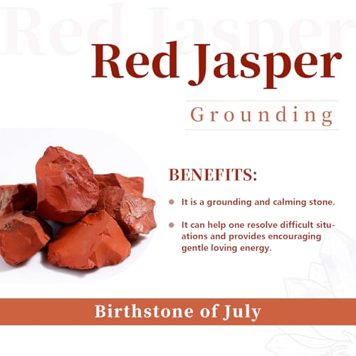 rockcloud 7PCS Red Jasper Engraved Magic Circle Round Healing Crystal