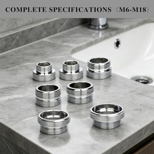 7-Piece Tap Adapter Set, Tap Adapter M16-M28 to M22 | Adapter Tap Garden Hose with Seals for Water Filter Kitchen Tap Sprayer