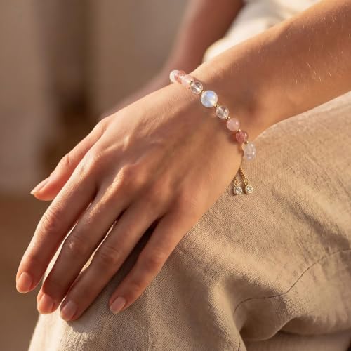 Healing Crystal Moonstone Bracelets for Women, Protection Jewelry Gifts