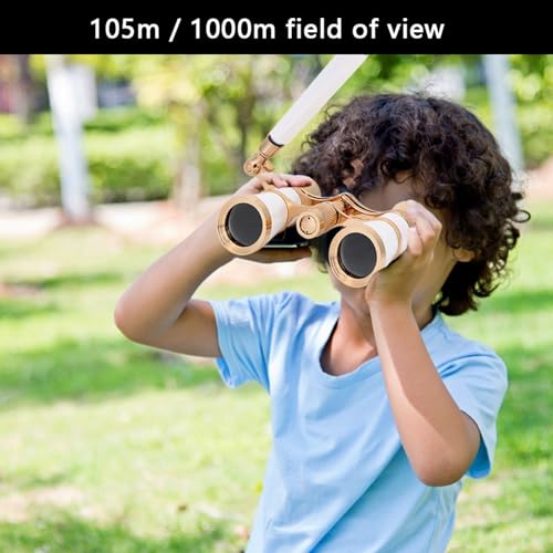 Opera Glasses, 25mm Optics Lens Theater Binoculars, Binoculars Compact, with Carry Pocket, for Kids, Adults, Costume, Indoor Viewing, 11 * 6.3 * 3cm/4.3 * 2.5 * 1.2in
