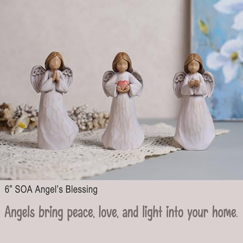 Decorative Praying Angel Figurine, 6 inch, Resin, Home Decor