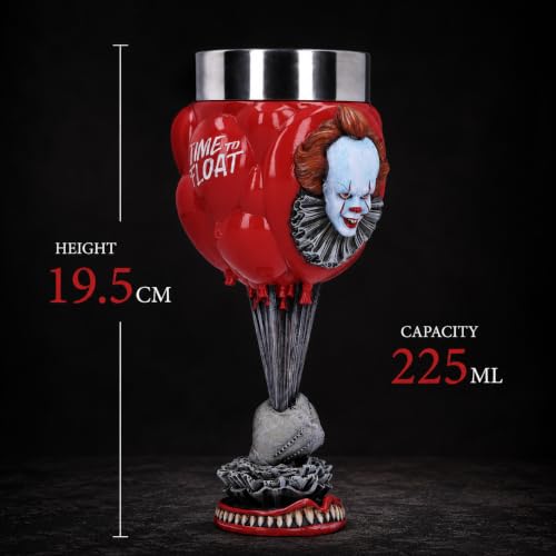 Nemesis Now IT Pennywise Clown Goblet, Officially Licensed Horror Movie Merchandise Chalice Collectible, Red Balloons Design, 19.5cm