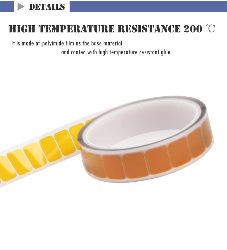 [Australia - AusPower] - Thermocouple Adhesive Pad,Thermocouple Adhesive Tape,200 ℃ thermostability Stickers,Electronic Test Accessories,Special Fixed Adhesive Tape for Temperature Sensing Line(C. 500 Sheets) 