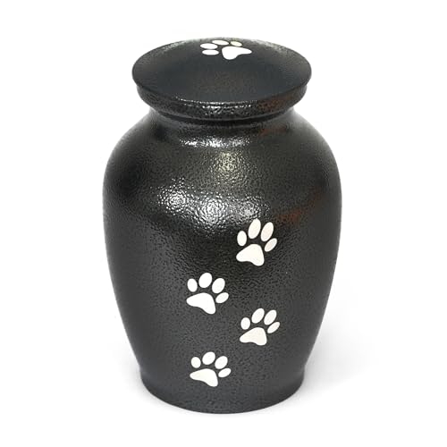 MAKEY'S Memorial Pet Cremation Urns for Dogs and Cats Ashes,Dog Urns for Ashes Medium-Black M(46-85lbs) Textured Black