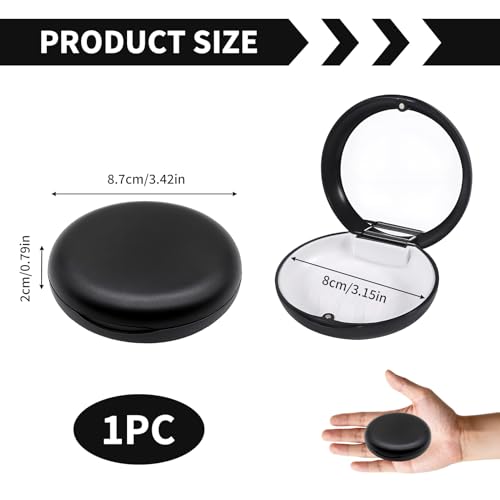 1 x Braces Box, Dental Splint Box with Mirror, Hygienic Storage Box for Aligner, Grinding Splint and Dentures, Travel-Safe with Magnetic Closure (Black)