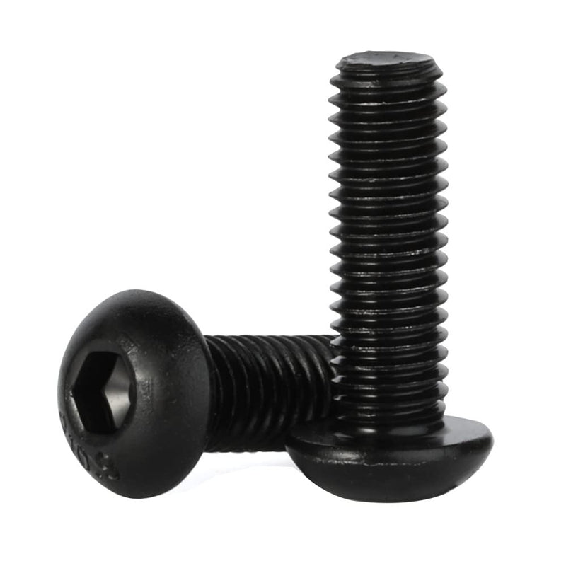 [Australia - AusPower] - M8-1.25 x 16mm Button Head Hex Socket Cap Screws, Class 10.9 Alloy Steel, Black Oxide Finish, Quantity 25 M8 x 16mm 