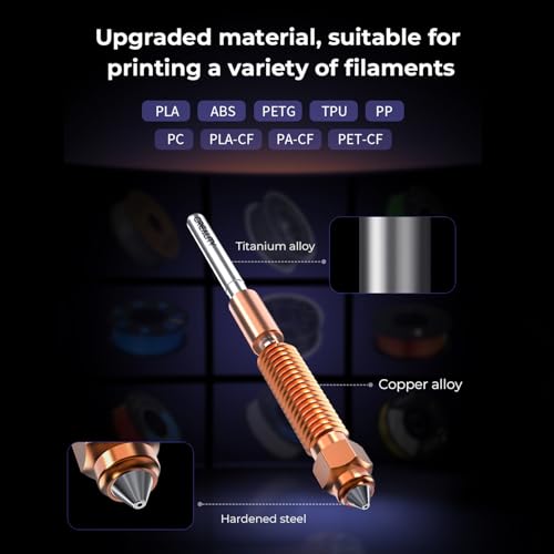 Creality Unicorn Quick-Swap Nozzle Kit for K1C, Ender 3 V3, 3D Printer High Speed Tri-Metal Copper Nozzle and Titanium Alloy Heatbreak Nozzle Kit for K1 Max, Ender 3 V3 Plus