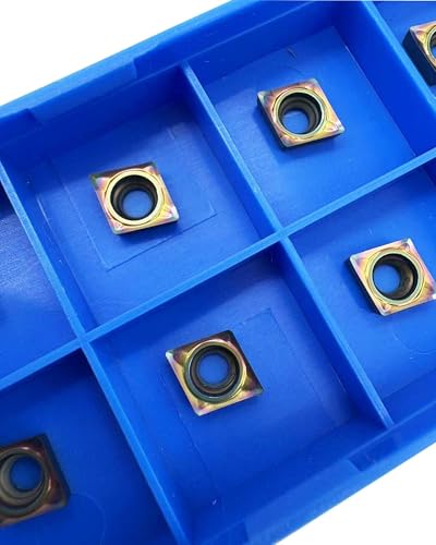 CCGT060204-AK CCGT21.51 R0.4 Aluminium Inserts, DLC Colour Coated, Carbide Rotary Inserts for Drilling and External Circular Cutting for Aluminium, Copper and Plastic, Pack of 10 CCGT060204 Coloured Coating