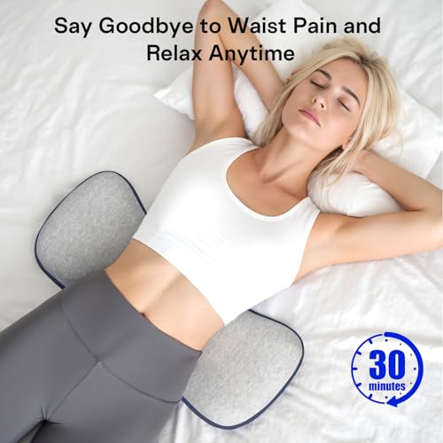 Lumbar Support Pillow for Bed, Memory Foam Pillows for Back Pain Relief, Lower Back Pain Relief Pillow for Sleeping, Adjustable Lumbar Pillow for Sleeping, Bed, Car, Couch (Grey - Navy Blue) Grey - Navy Blue