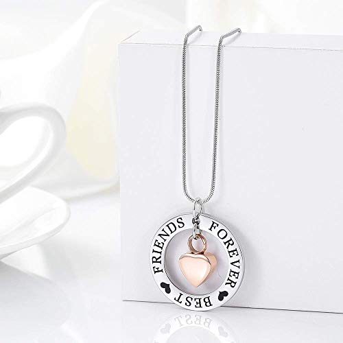 zeqingjw Cremation Jewelry Urn Necklace for Ashes Heart Keepsake Urn Pendant Memorial Ash Urn Jewelry for Women Men Rose Gold