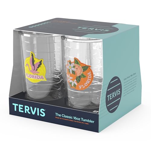 Tervis 16oz Tritan Tumbler | Vintage Florida Collection 16oz Tumbler, Set of4 Clear