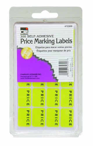 Charles Leonard Sale Price Marking Labels, Blank Price Self Adhesive Stickers, Yellow, 300/Box (72300) 1" x 3"