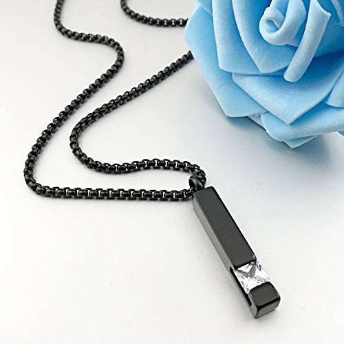 Birthstone Cuboid Locket Urn Necklaces for Ashes Cremation Jewellery Urns for Human Ashes Memorial Urn Keepsake Pendant April