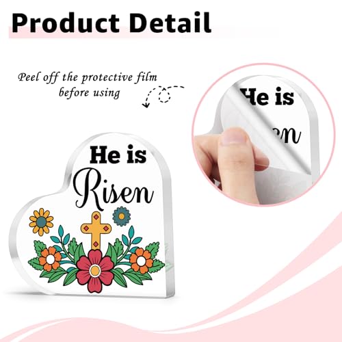 Christian Heart Shaped Acrylic Plaque for Women Christian Easter Gifts Home Office Desk Decor Religious Gifts for Women Daughter Friends Scripture Gift Acrylic Plaque Keepsake