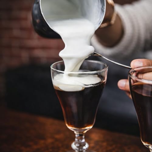 Two authentic Irish coffee glasses from HISTORY COMPANY in a San Francisco Classic 2-piece gift box set, with clear glass and handles.