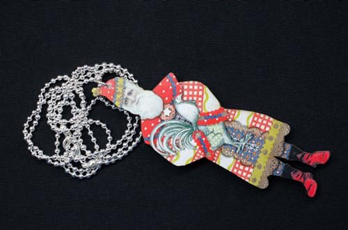 Miniblings Santa Claus Necklace 80Cm Wood Christmas Saint Nicholas