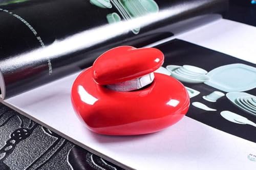 Mini Ceramic Heart-Shaped Urns for Cremation Keepsake (Red)