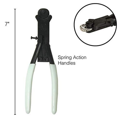 The Beadsmith 7-inch wire and ring bending pliers with white PVC grip and spring-action handle
