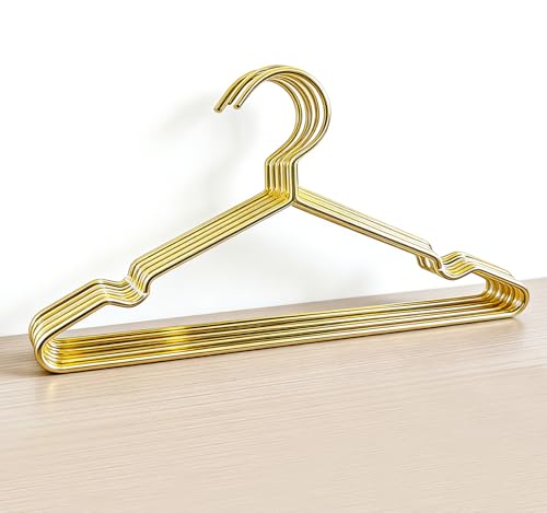Gold Kids Wire Hangers 30 Pack,12.6 Inch Baby Strong Metal Hanger,Heavy Duty Metal Child Wire Hanger for Closet,Children's Gold Hangers 12.6"W x 7.2"H