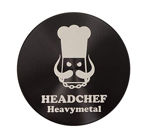 Headchef Heavymetal 2 Piece Grinder Metal Herb Grinder with Magnetic Lid Black 55mm