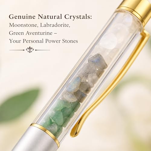 Crystal Pen - New Chapter Gifts, Teacher Pens, Crystal Pen with Gift Box, Card and Keychain, leaving gifts for Colleagues Women, Exam Good Luck Gift, New Job New Beginning Inspirational Gift