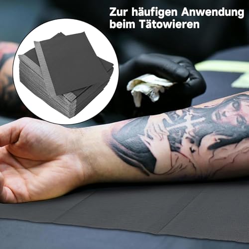 Dental Bibs 33cm x 45cm - 125 Pieces, 3-Ply, Waterproof | Tattoo Bibs for Nail Salons, Dental Clinics, Eyelash Technicians, Beauty Salons (Black)