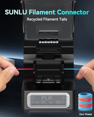 SUNLU Official Filament Joiner, Filament Connector with 200 PCS PTFE Sleeve for 3D Printer Filament 1.75mm 240°C Fast Heating Compatible with PLA PETG TPU ABS PA Nylon, Easy to Use Filament Connector - 200PCS PTFE