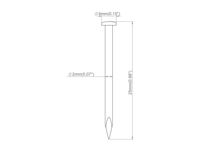 [Australia - AusPower] - 1 inch (25mm) Length Hardened High Carbon Steel Point Tip Wall Masonry Concrete Black Nails (100 pcs.) 