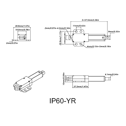Vikye Linear Actuator Mini Electric Low Noise 100mm Stroke for Electric Recliners and Lift Tables - 12V Input Voltage (Stroke 100mm-30mm/s-20N) Stroke 100mm-30mm/s-20N