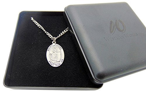 St Daniel Solid Pewter One Inch Saint Medal with Stainless Steel Chain