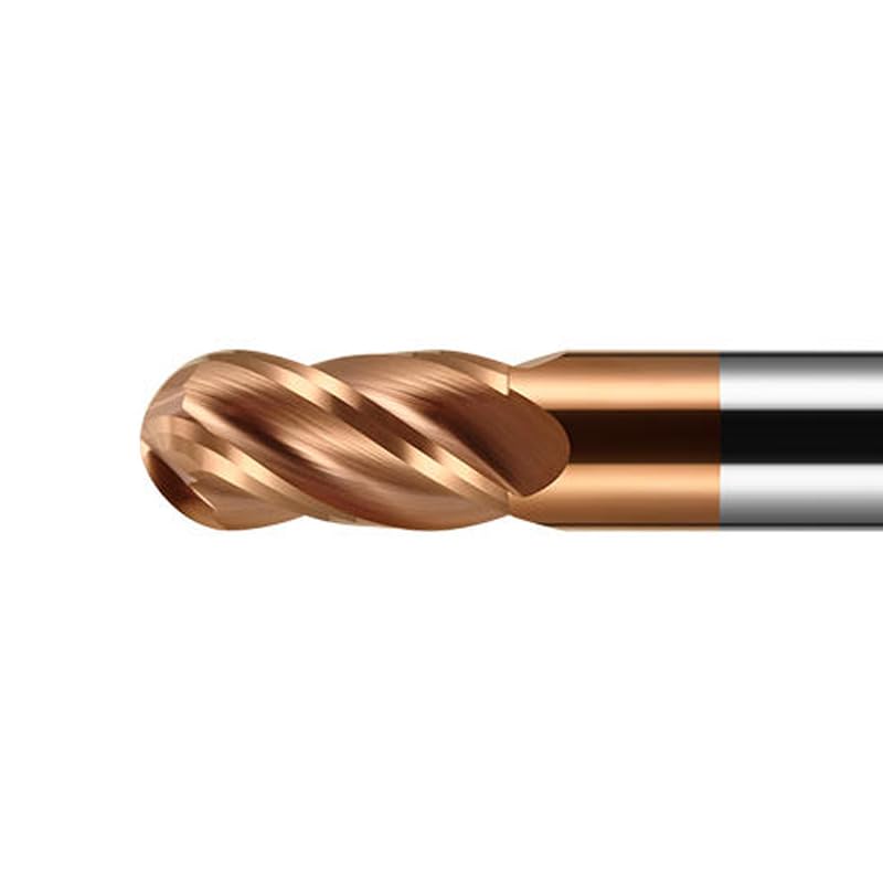 [Australia - AusPower] - 1/2" Carbide Ball Nose end Mill Bits - 1/2" Shank Dia,3'' Oal - 4 Flutes TISIN Coated - for Alloy Steels, Hardened Steels 1/2 in 
